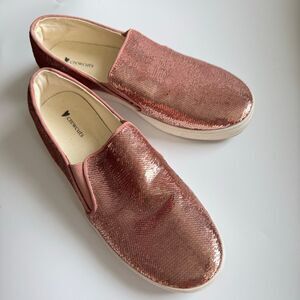 J.Crew Crew Cuts Pink Sequin Sparkle Slip On Comfort J7542 Size 36 Girly Fem
